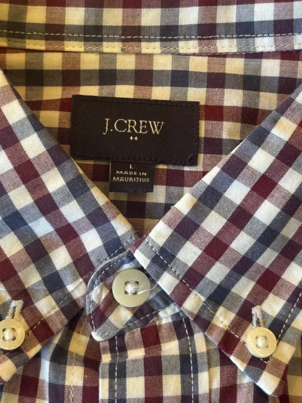 Lot of 3 J Crew Button Down Long Sleeve Plaid Mens Dress Shirts